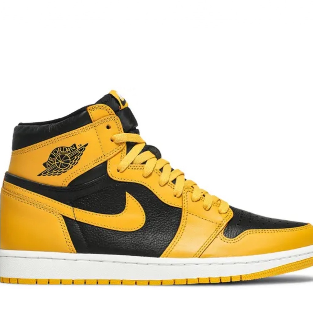 Jordan 1 Mid Sneakers in Black and Yellow